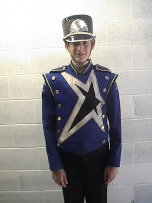 240 +/- Royal Blue, Black and White Marching Band Uniforms (3 Styles in 1