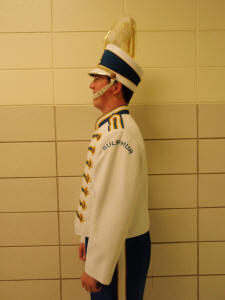 150 White/Blue and Gold Bandmans Marching Band Uniforms with Hats and