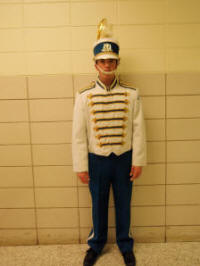 150 White/Blue and Gold Bandmans Marching Band Uniforms with Hats and