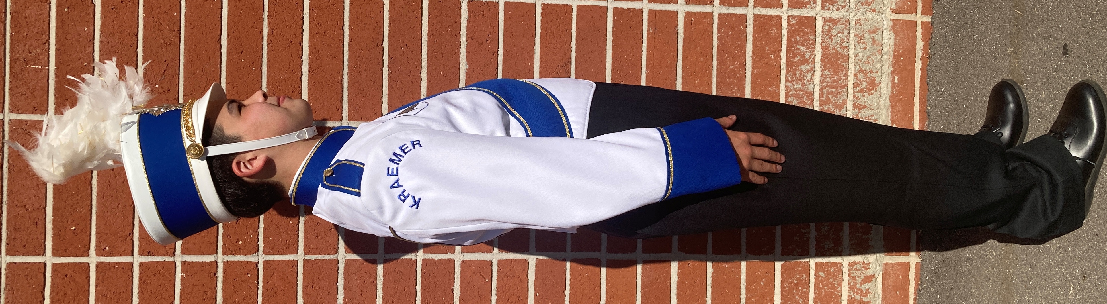Set of 175 Blue and White Stanbury Marching Band Jackets and Black Fruhauf Bibs Item description: Ja