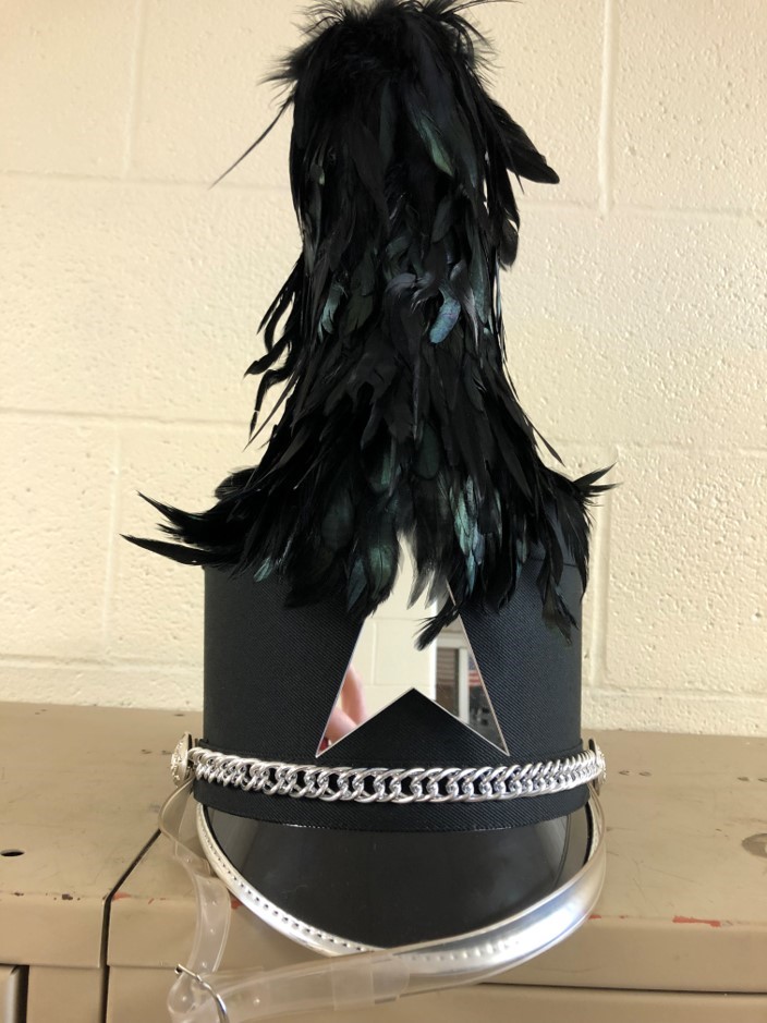 90+ Red, White, and Black Demoulin Marching Band Uniforms Including Hats & Plumes Item description: 