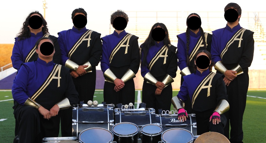 Set of 95+/- Purple, Black and Gold Fruhuaf Marching Band Uniforms