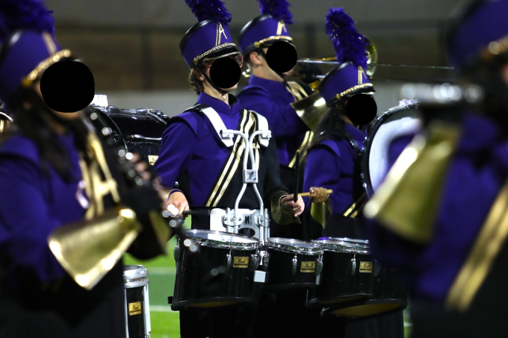 Set of 95+/- Purple, Black and Gold Fruhuaf Marching Band Uniforms
