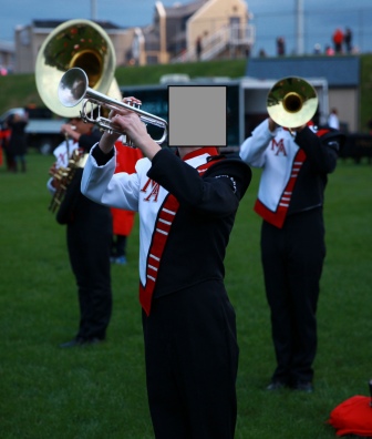 145 Complete sets of Red, Black, and White Stanbury Marching Band Uniforms