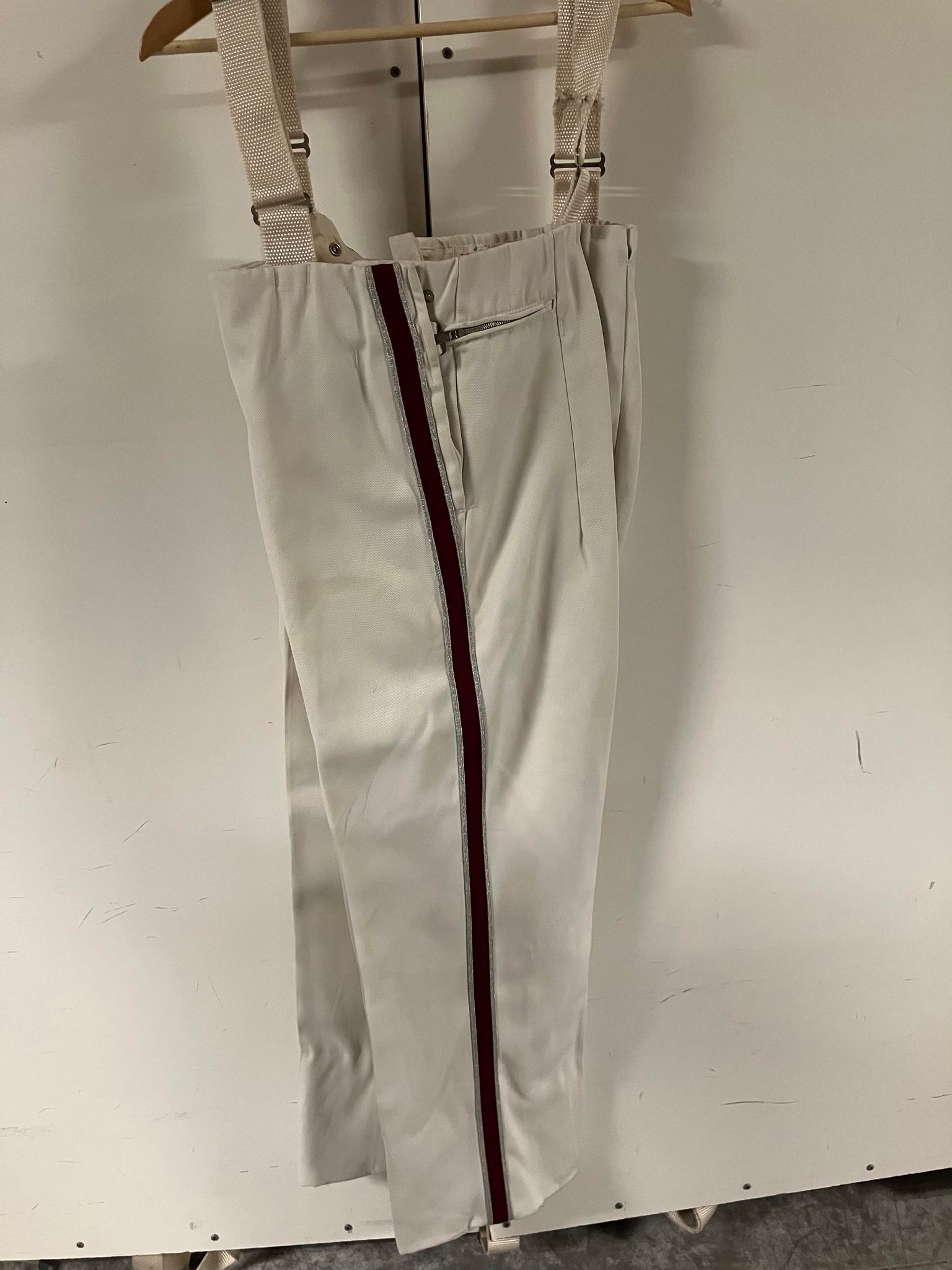 114 complete sets of White with Maroon used marching band uniforms