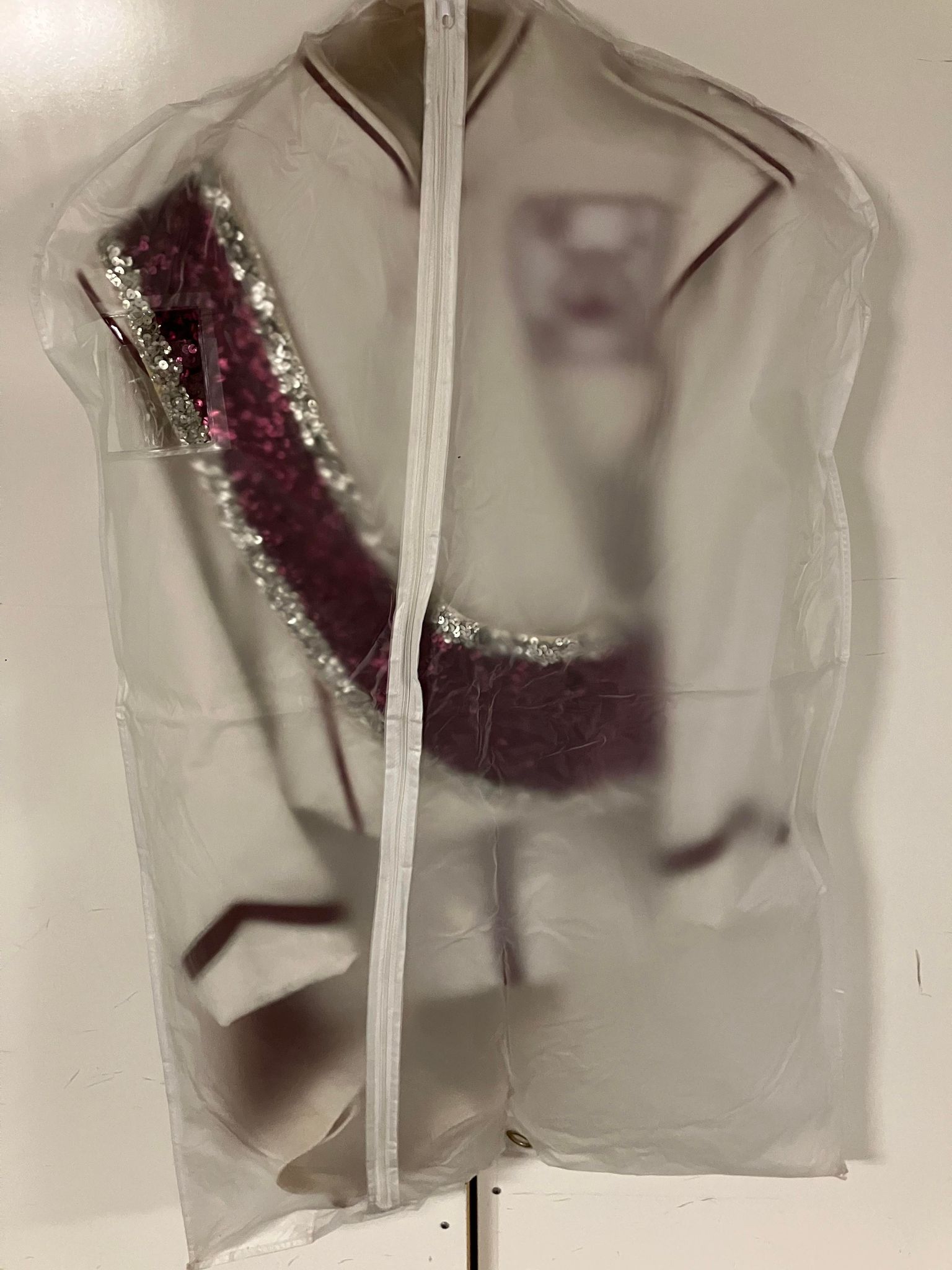 114 complete sets of White with Maroon used marching band uniforms