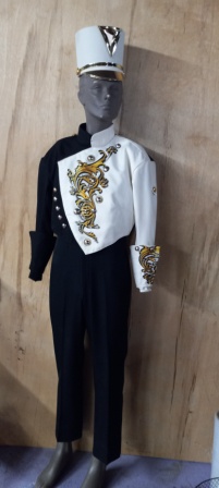 Set of Black/White/Gold Cesario by Fred Miller Marching Band Uniforms