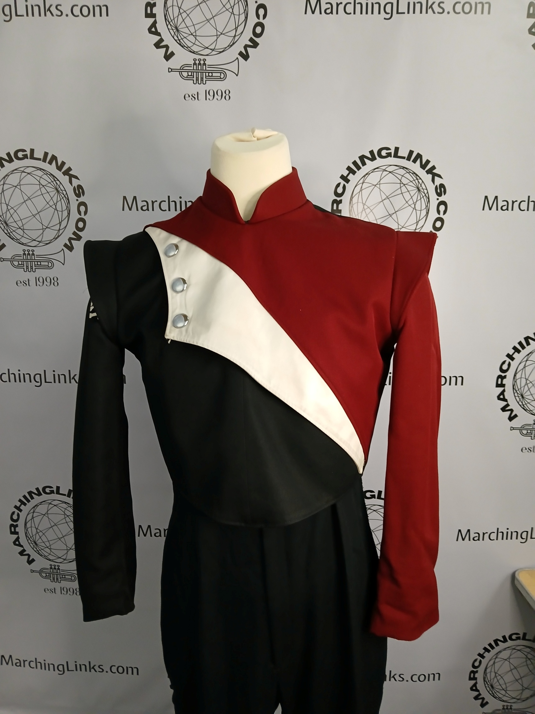 149 Red, White and Black DeMoulin Marching Band Jackets