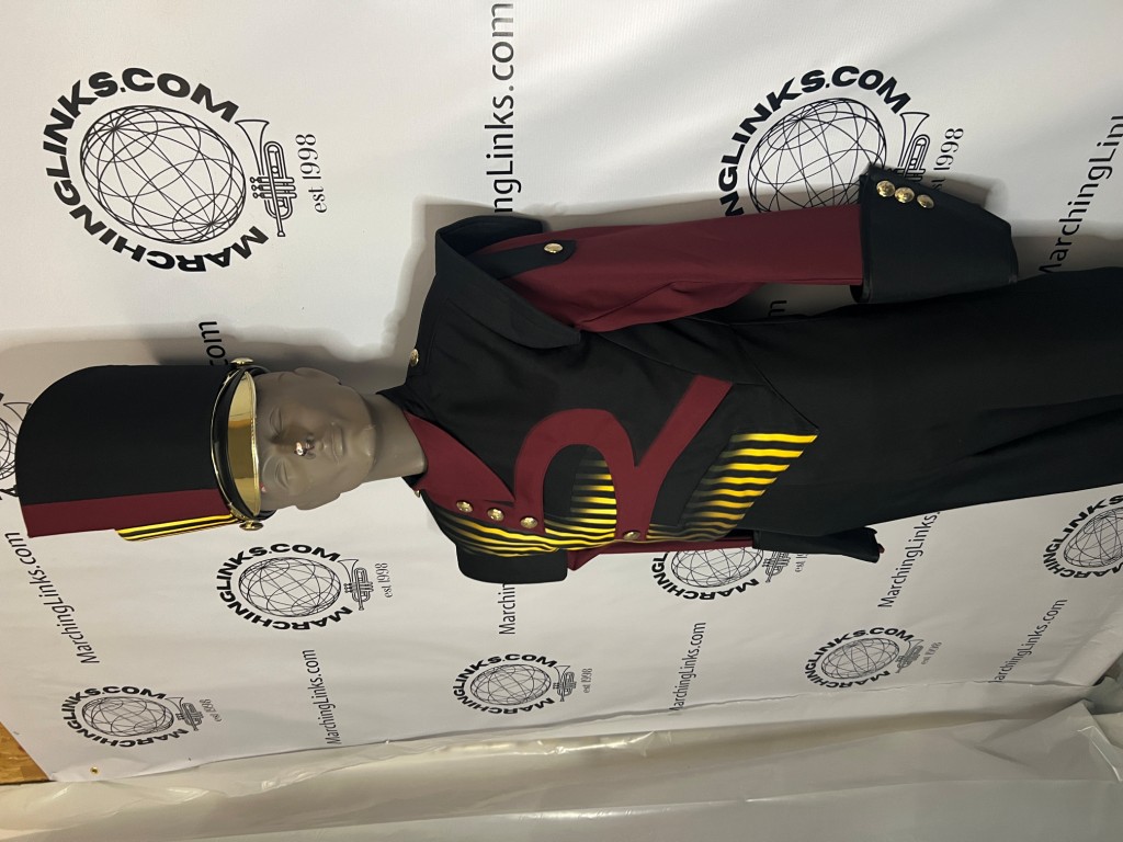 Set of 200 Burgundy, Gold & Black Marching Band Uniforms by Cesario