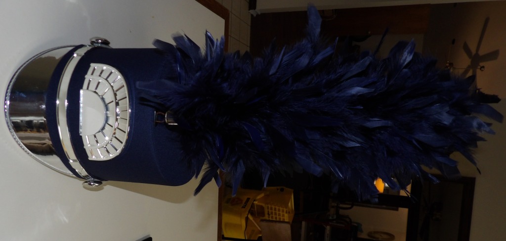 Set of 290+/- Dark Navy Blue/Green/White Marching Band Uniforms by Cesario