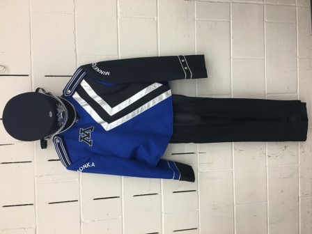 Set of 94 Royal Blue and Black Stanbury Marching Band Uniforms Item description: 104 jackets, 94 pan