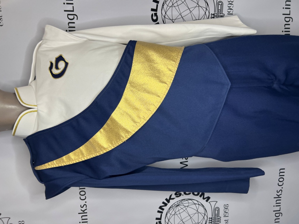 Set of 60 Navy Blue and White with Gold trim DeMoulin Marching Band Uniforms