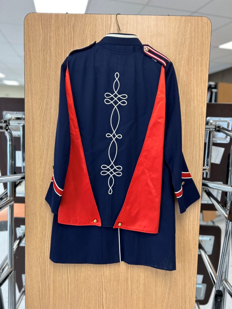 Stanbury Medalist uniform set with 6 jackets and 3 pants in blue with red and white stripes