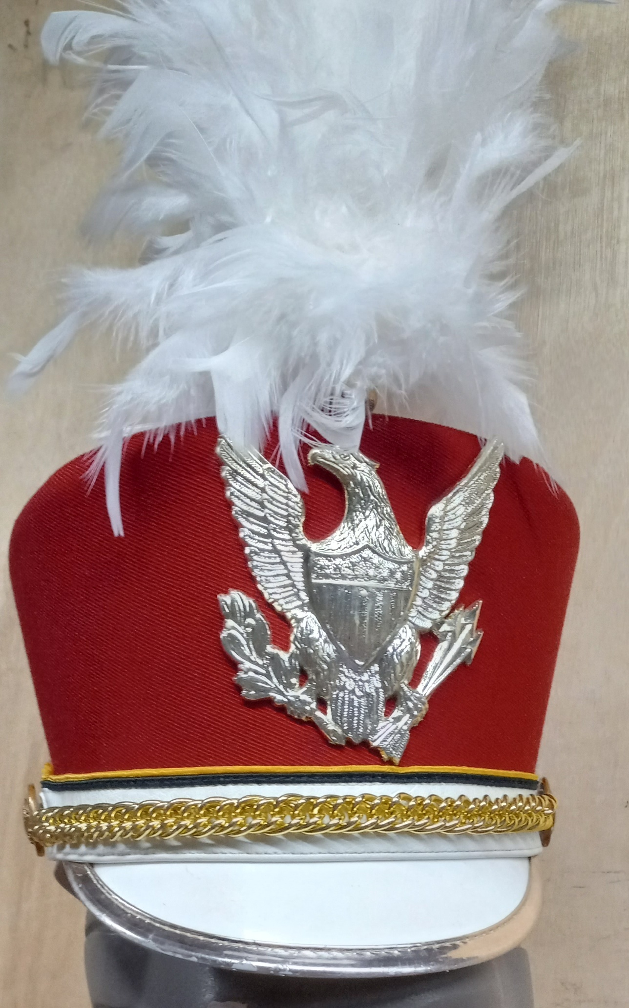 50 Red and White Shakos with Gold Eagle Emblem (may also be purchased in smaller sets)