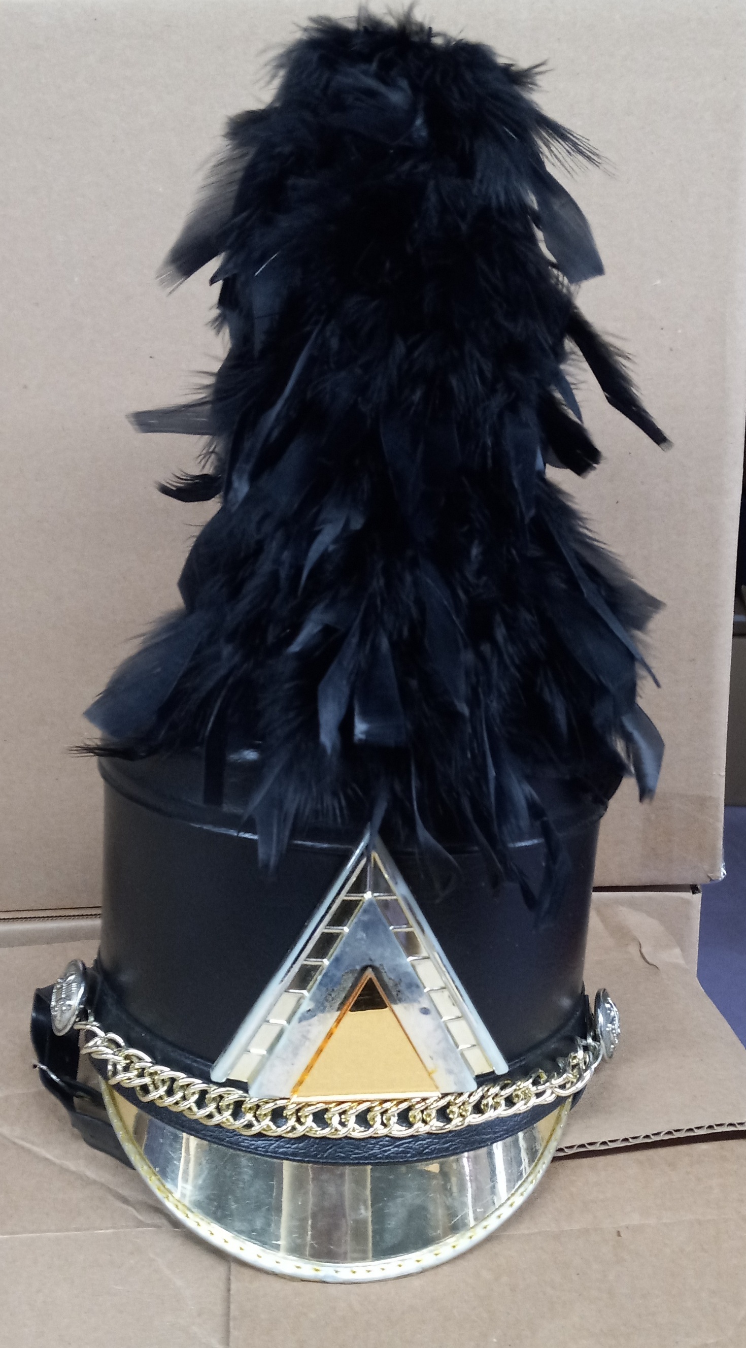 250 Black Shakos with Gold Triangle Emblems (may also be purchased in smaller sets)