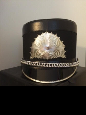 Set of 75 Black Shakos with Silver Hardware